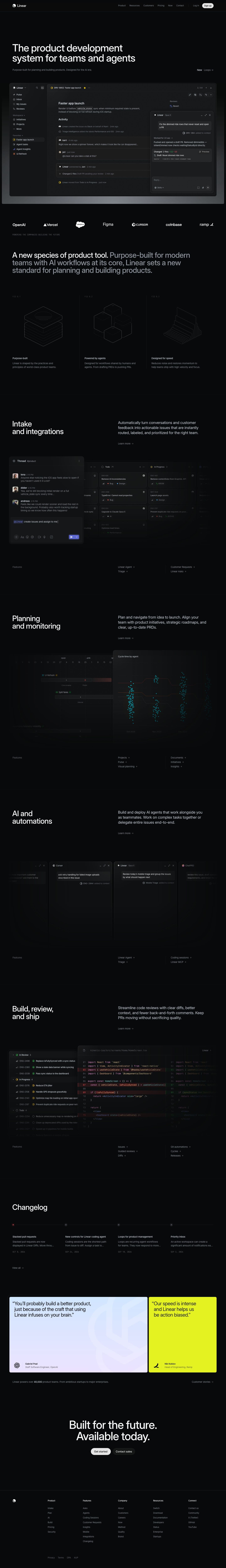 Linear — Card grid, desktop