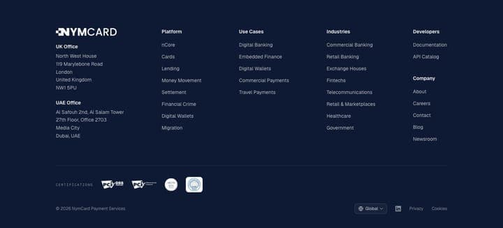 NymCard — Footer