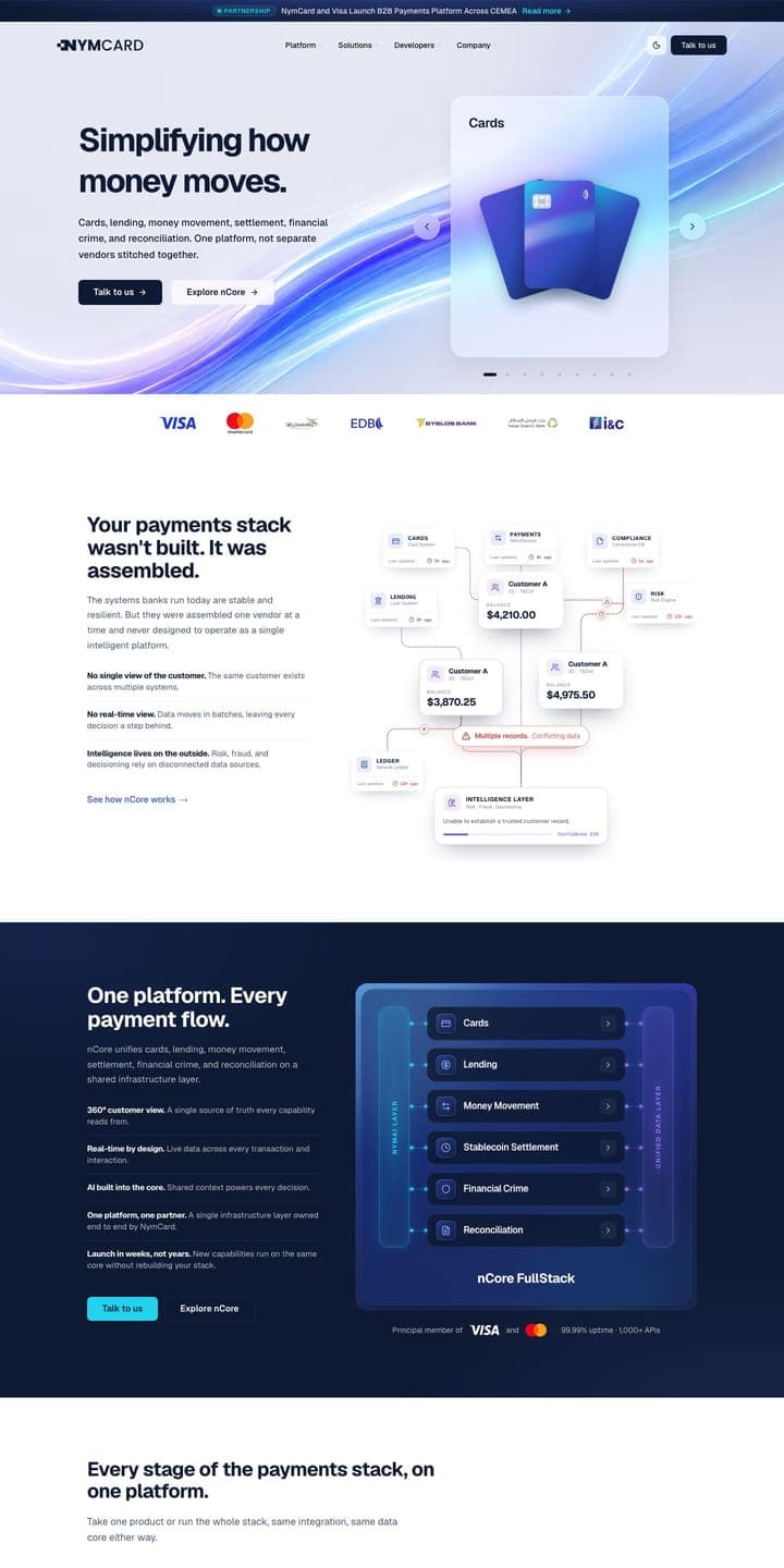 NymCard — Homepage