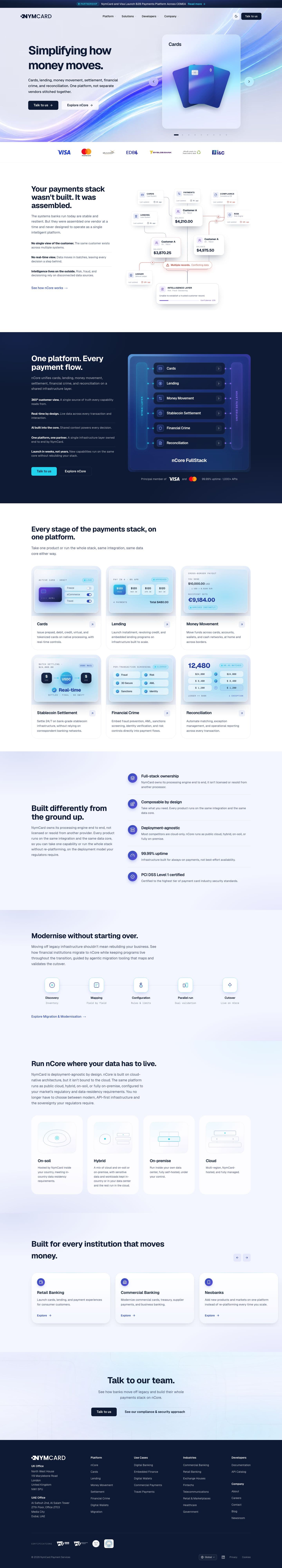 NymCard — Card grid, desktop